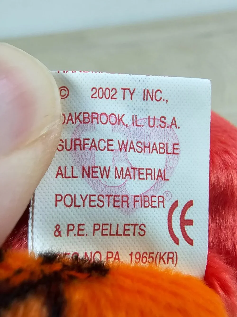 Ty Beanie Babies Frankenteddy Halloween Bear Plush Orange Blue Feet w/ Tags 2002